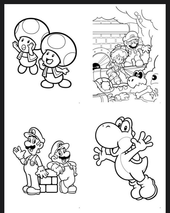 65 Super Mario Coloring Book for Kids, Toddlers and Teens 