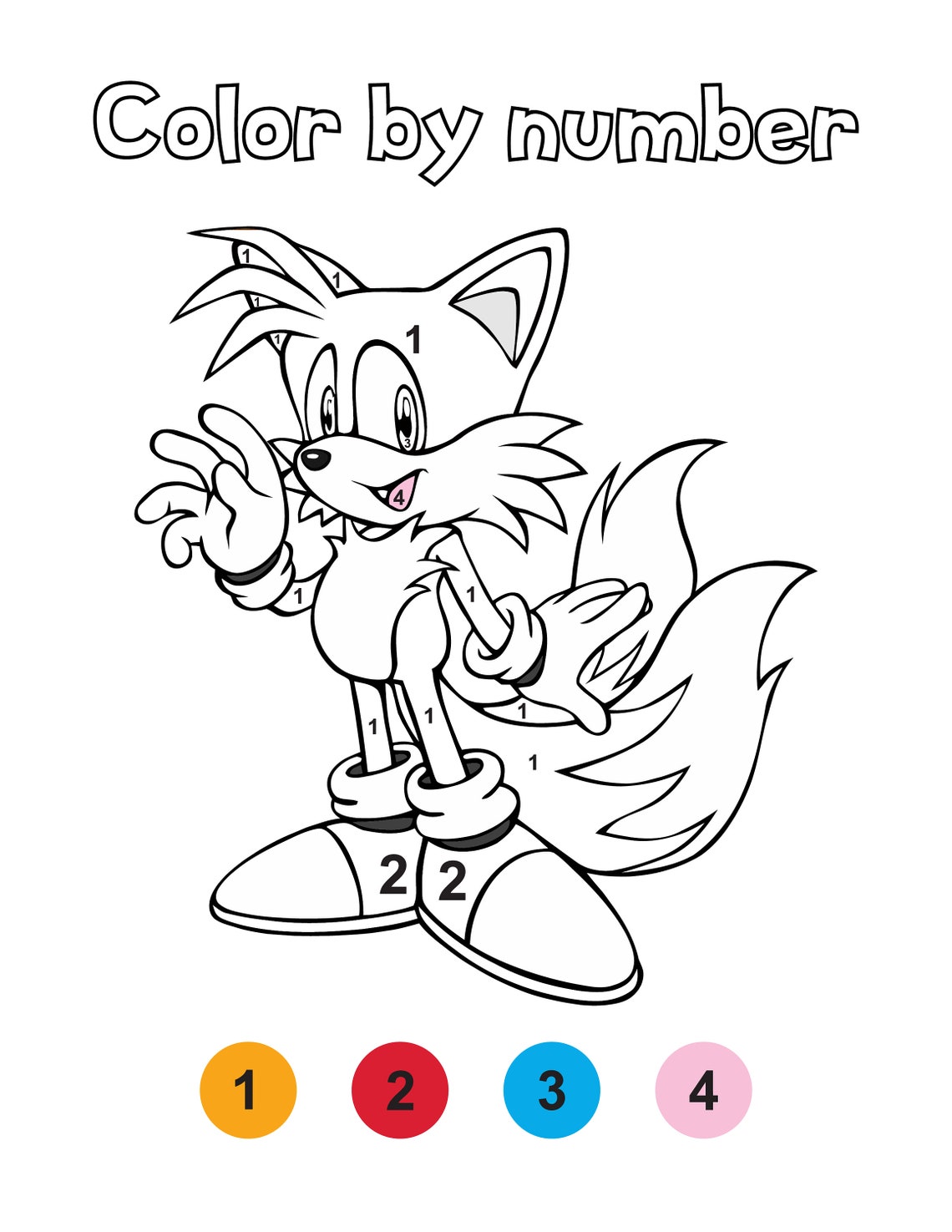 Sonic Color By Number PDF Pages Etsy