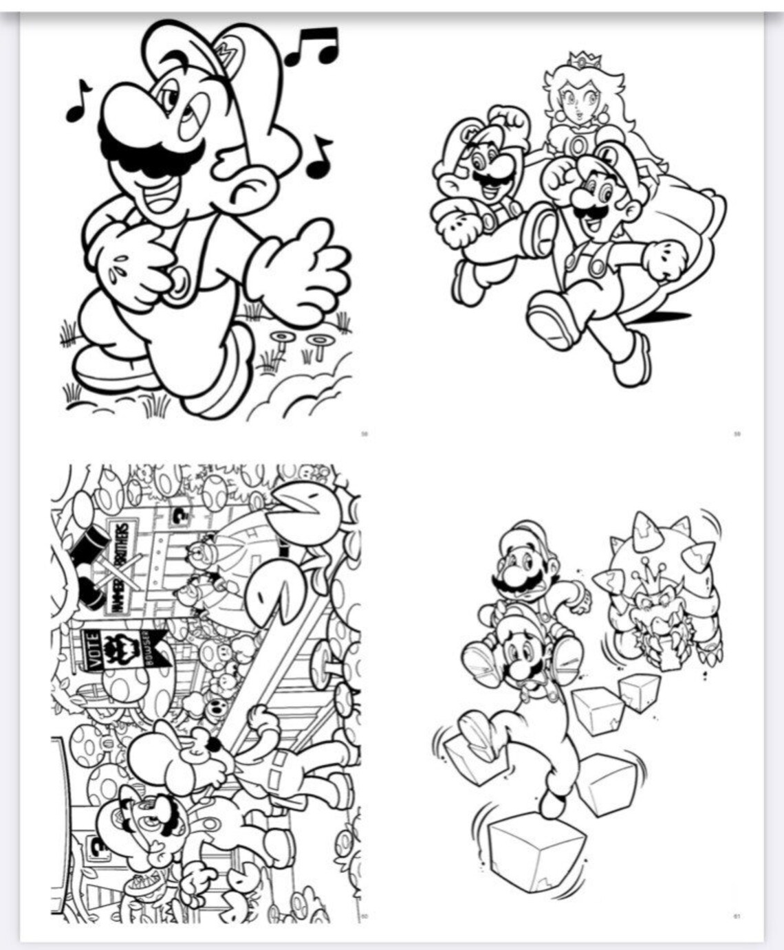 65 Super Mario Coloring Book for Kids, Toddlers and Teens Etsy