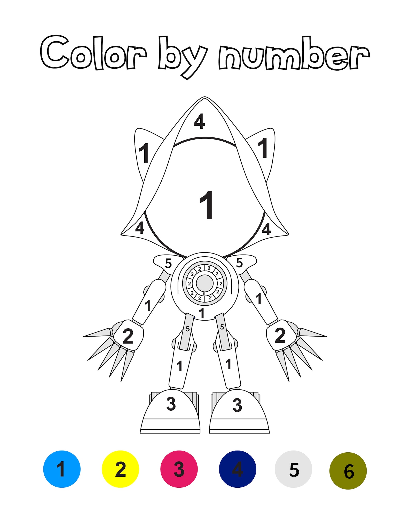 Sonic Color By Number PDF Pages | Etsy