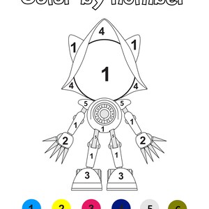 Sonic Color By Number PDF Pages | Etsy