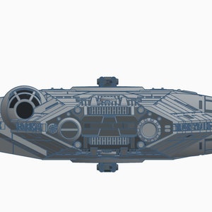 Peut inclure: Un mod&egrave;le gris et orange d'un vaisseau spatial avec deux ailes repli&eacute;es. Le vaisseau spatial a un gros moteur &agrave; l'arri&egrave;re et un design d&eacute;taill&eacute;.