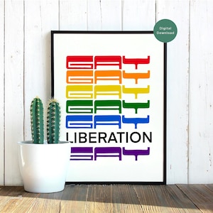 Retro LGBTQ+ Printable Art| Vintage Pride Poster| Gay Liberation Wall Art | LGBT Digital Download 70s Style Pride Print| Home & Office Decor