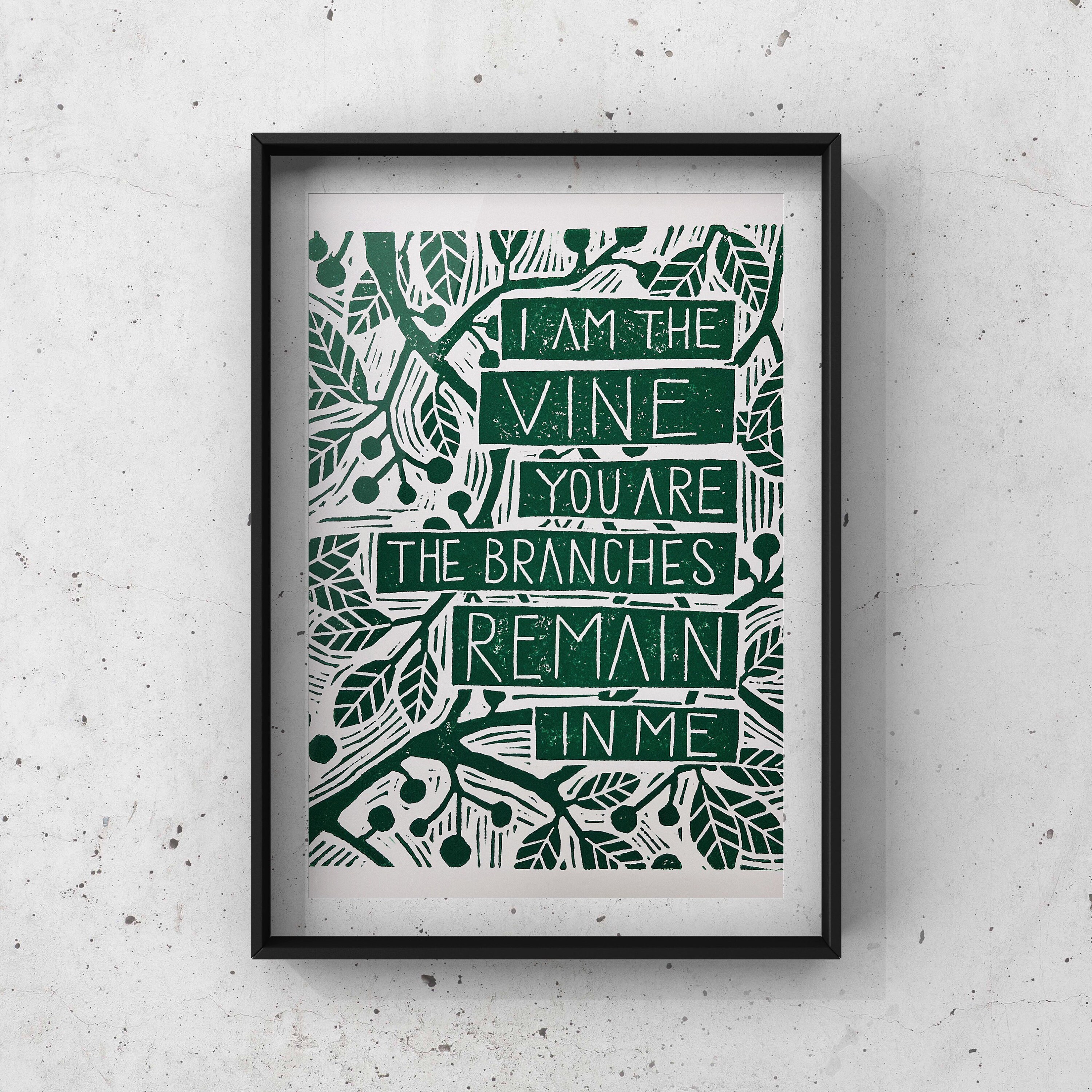 I Am the Vine You Are the Branches, John 15 Art, Scripture Wall Art ...