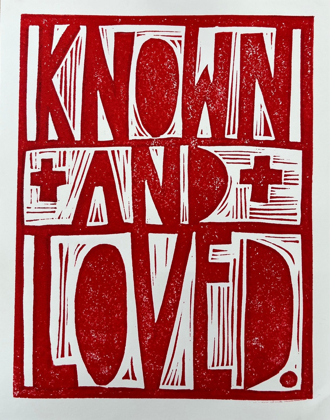 Fully Loved Linocut Print Christian Art Prints Gifts Under Etsy UK
