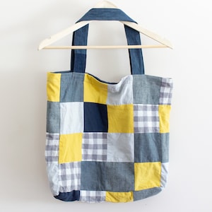 Patchwork-Einkaufstasche | PDF Schnittmuster | Sofortiger digitaler Download | Drucken Sie zu Hause | Quilt Muster Einkaufstasche