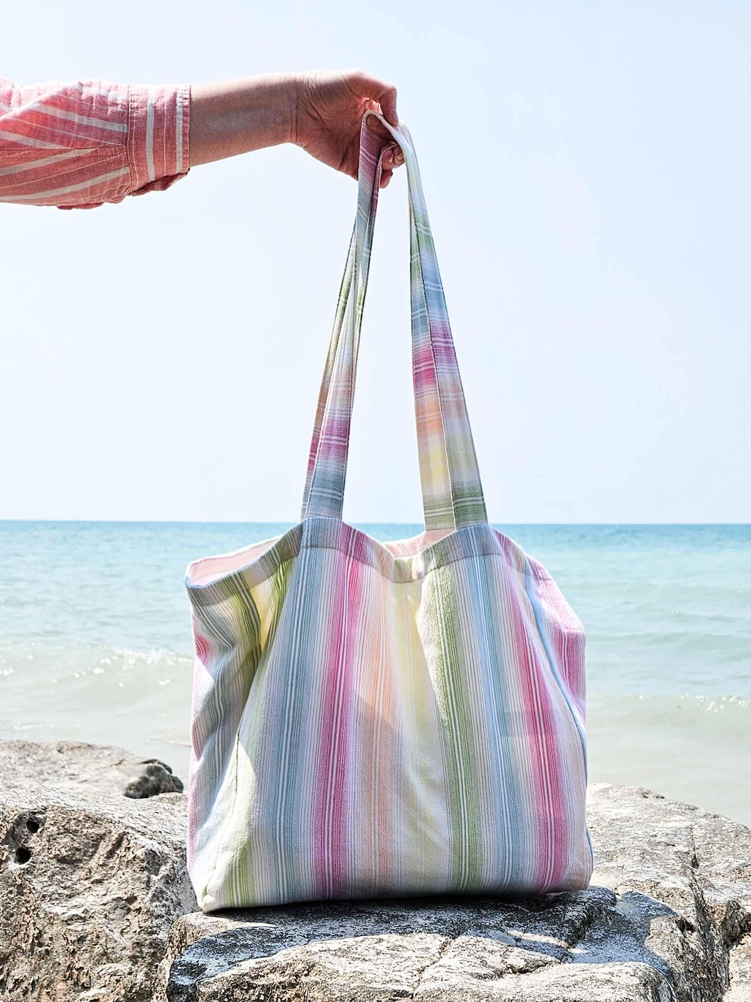 Beach Bag PDF Sewing Pattern | Large Drawstring Tote (digital Download ...
