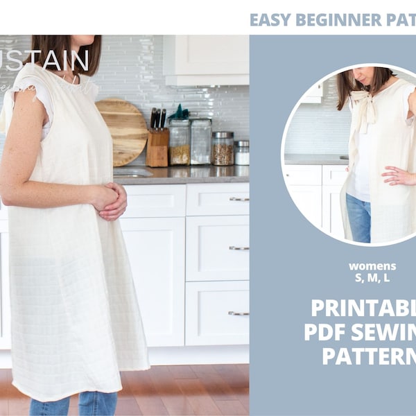 Pinafore Apron Style | PDF Sewing Pattern | 2-Way Wear Vintage-Inspired Pinafore | Instant Download | Print at Home | Womens Sizes S M L