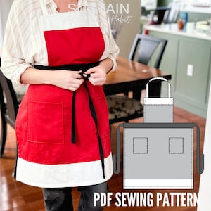 Santa Claus Apron Sewing Pattern | Unisex Holiday Apron (PDF Download)