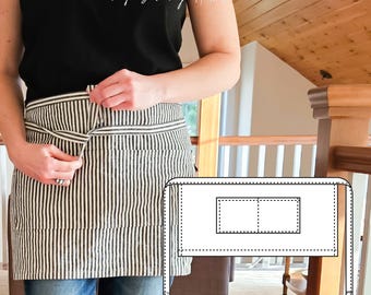 Klasyczny fartuch do pasa | Wykrój w formacie PDF | Cyfrowe natychmiastowe pobranie | Drukuj w domu | Jeden rozmiar | Uniwersalny fartuch unisex