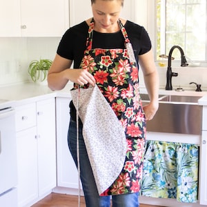Reversible Apron | PDF Sewing Pattern | Digital Instant Download | Print at Home | One Size | 2 sided kitchen apron