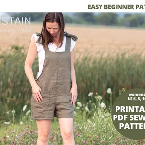 Women&#39;s Shorts Romper / PDF Sewing Pattern / Digital Instant Download / Print at Home / US6,8,10