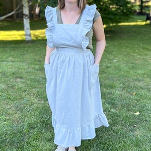 Women&#39;s Apron Dress with Ruffles | 7022 | PDF Sewing Pattern | Digital Instant Download | Print at Home | One Size | Cross Back Straps