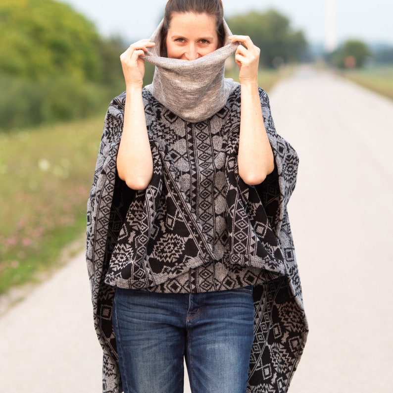 Cowl Neck Poncho | PDF Sewing Pattern | Easy to Wear | Comfort and Style | Instant Download | Print at Home | ONE SIZE image 1