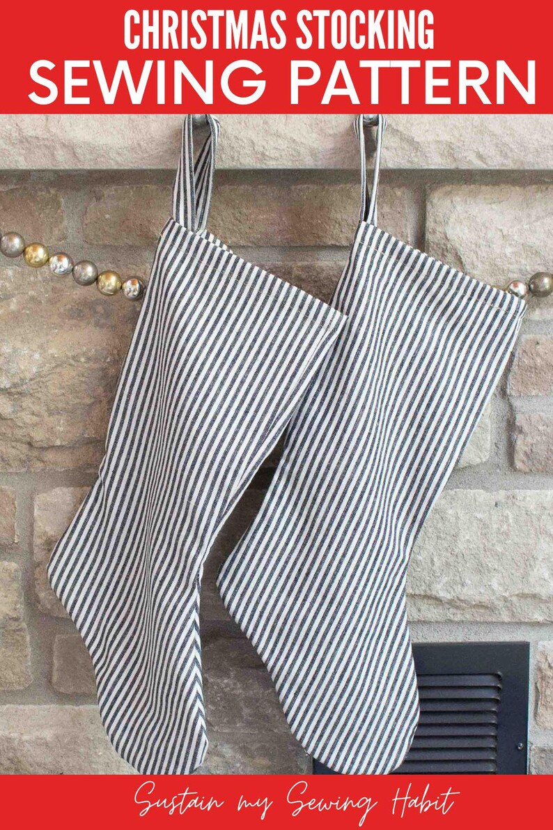 Simple Christmas Stocking | PDF Sewing Pattern | Holiday Decor for ...