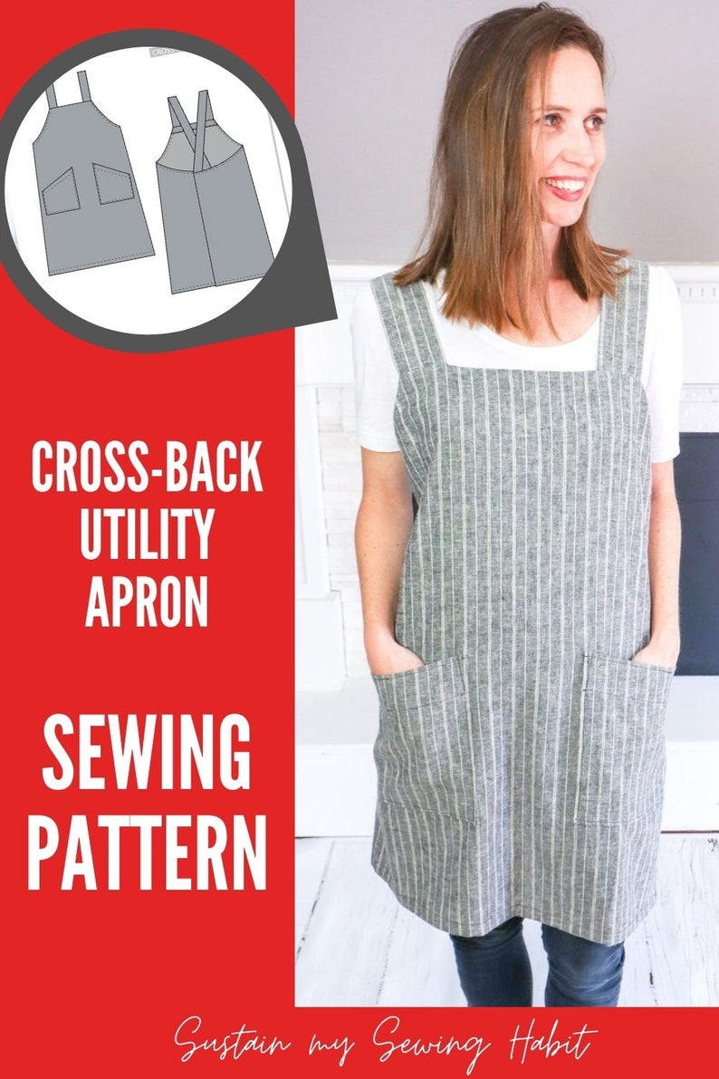 Women's Cross-back Utility Apron / PDF Sewing Pattern / - Etsy