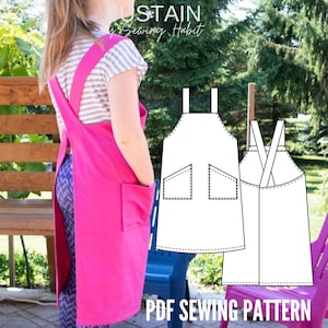 Kid's Cross Back Apron Sewing Pattern | Beginner Pinafore (PDF Pattern)
