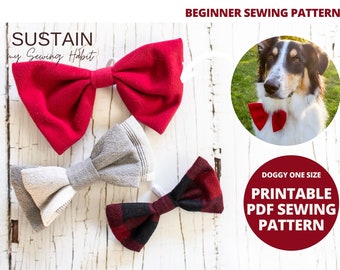 Doggy Bowties | PDF Sewing Pattern | Instant Download | Print at Home | Includes 3 Bowtie Styles | DIY Dog Accessories