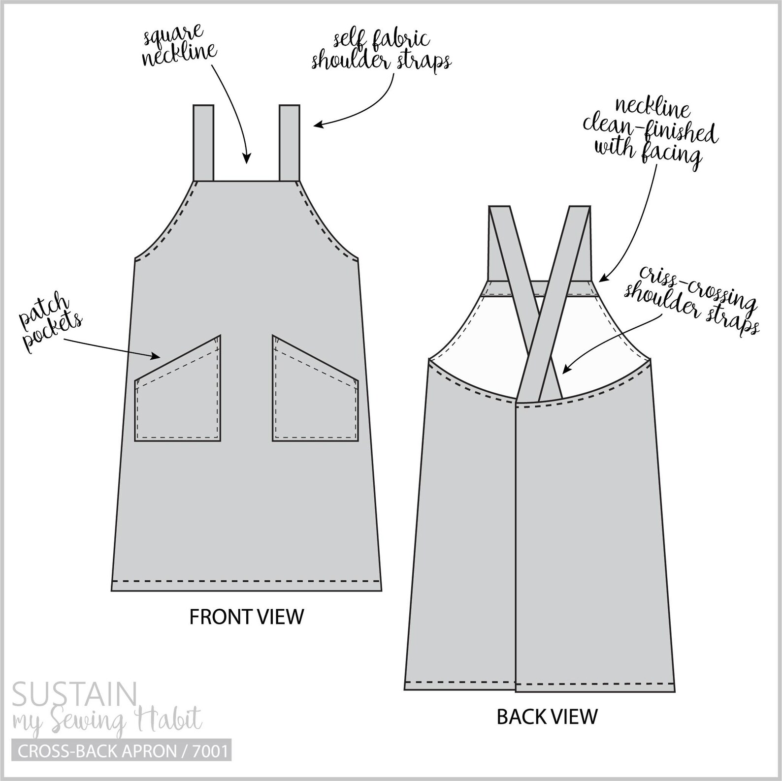 Child's CrossBack Utility Apron / PDF Sewing Pattern / Etsy