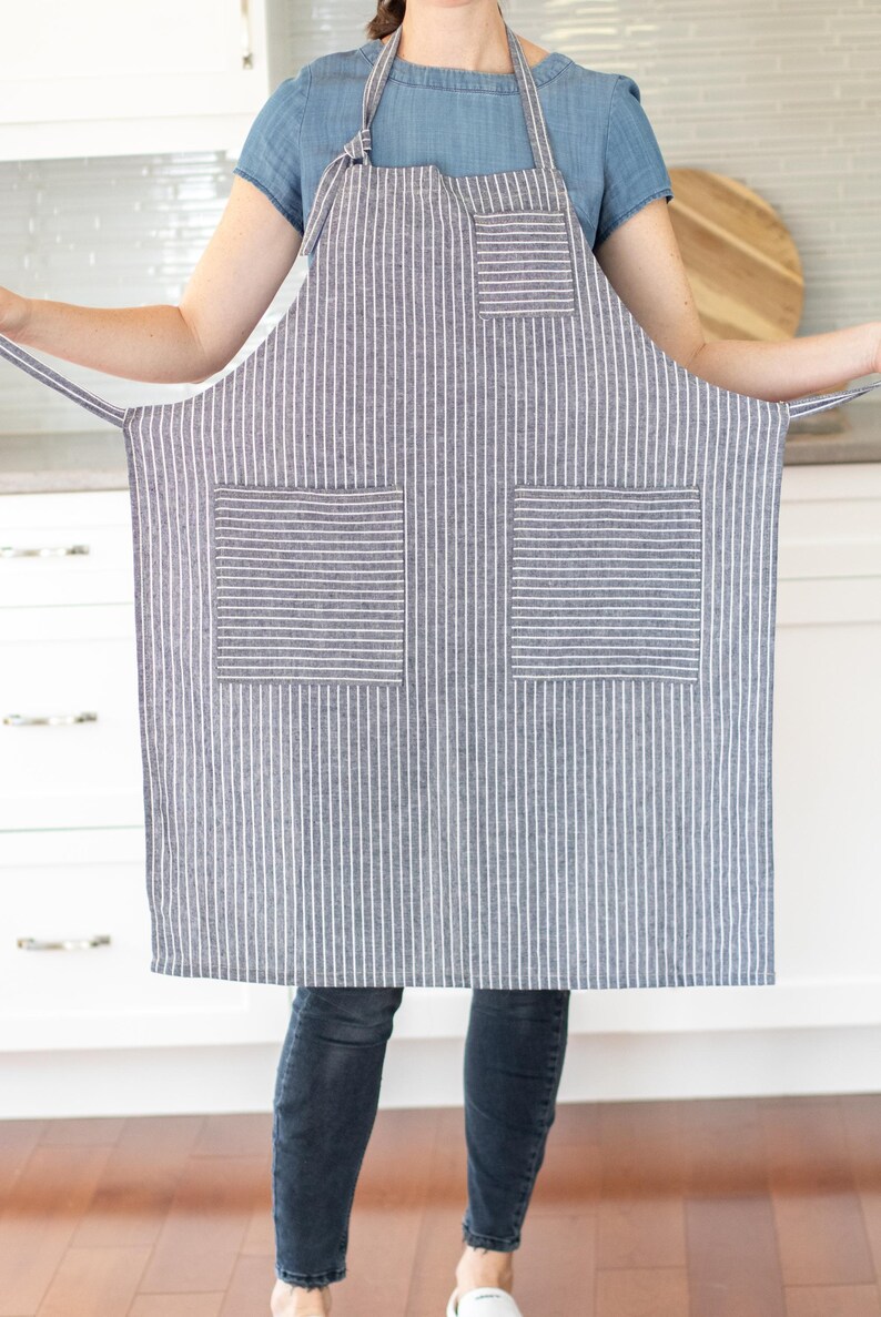 3-Pocket Kitchen Apron Unisex Apron Pattern PDF Sewing Patterns Digital Instant Download Classic Apron One Size Fits Most image 5