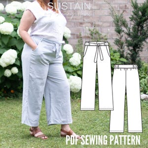 Culotte Pants Sewing Pattern | Wide Leg, Cottagecore Style (Digital Download) | Sizes US12,14,16