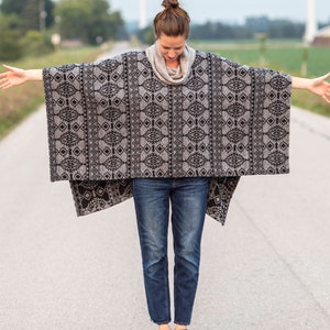 Cowl Neck Poncho | PDF Sewing Pattern | Easy to Wear | Comfort and Style | Instant Download | Print at Home | ONE SIZE image 5