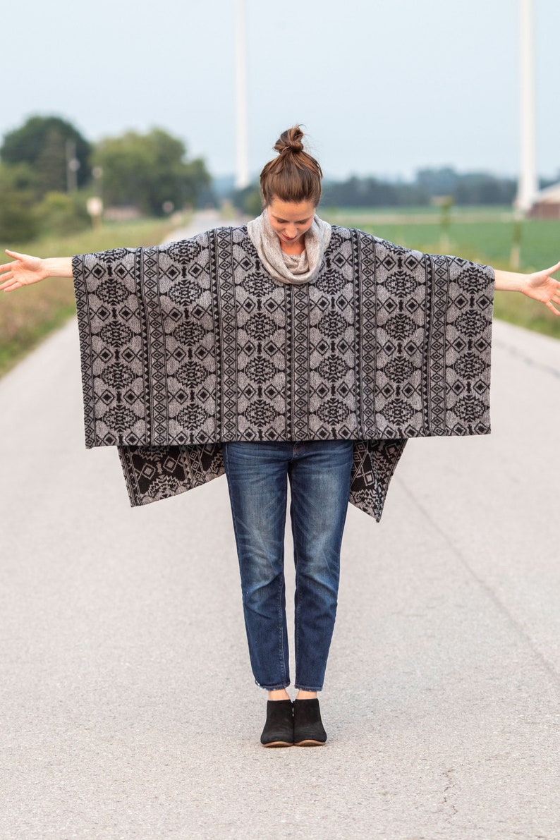 Cowl Neck Poncho | PDF Sewing Pattern | Easy to Wear | Comfort and Style | Instant Download | Print at Home | ONE SIZE image 5