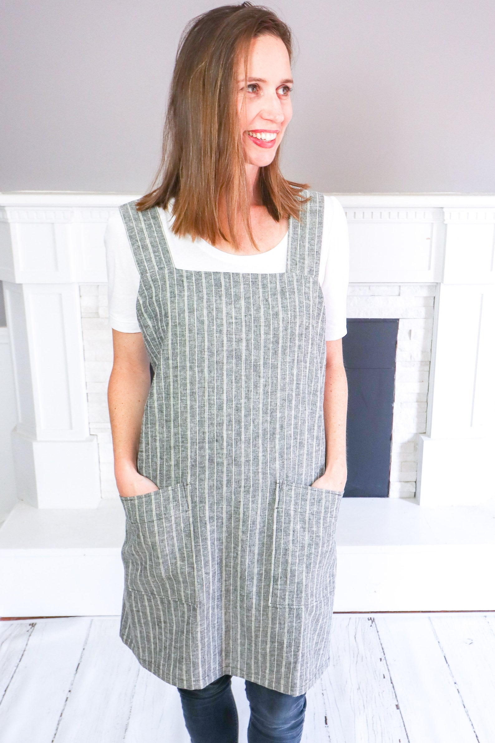 Cross Back Apron With Square Neck PDF Sewing Pattern - Etsy Canada