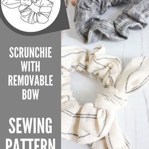 Scrunchie With Removable Bow | PDF Sewing Pattern | Scrunchie | Instant ...