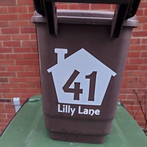 Custom Wheelie Bin Sticker, Wheelie Bin Sticker, Wheelie bin label, Wheelie bin number, Bin label, Bin sticker, Bin Number, Vinyl decal,