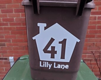 Custom Wheelie Bin Number Sticker: Vinyl Decal