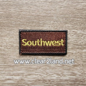 Southwest Flight Suit Pencil Tab Patch   (2 inch by 1 inch with velcro back)