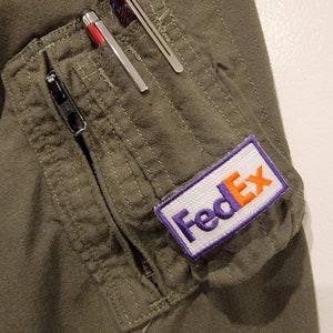 Fedex Flight Suit Pencil Tab Patch (2 inch by 1 inch with velcro back) image 2