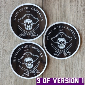Pilots of the Caribbean 4" Version 2 (3 sticker combo)