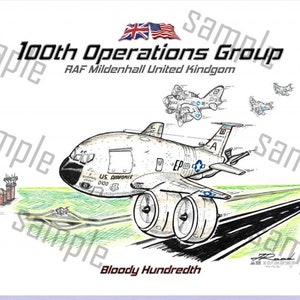 100th ARW  KC-135 CARICATURE Lithograph