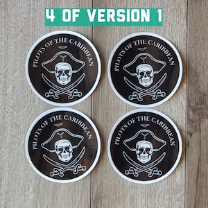 Pilots of the Caribbean 4inch  (4 Stickers)
