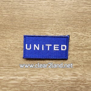 United Airlines Flight Suit Pencil Tab Patch   (2 inch by 1 inch with velcro back)