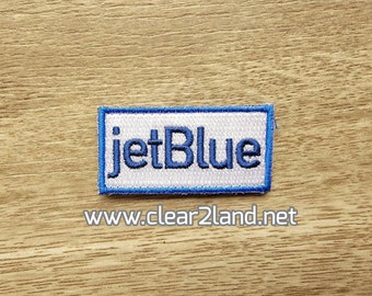 Jet Blue Flight Suit Pencil Tab Patch   (2 inch by 1 inch with velcro back)