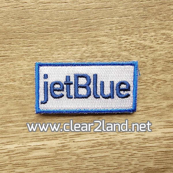 Jet Blue Flight Suit Pencil Tab Patch   (2 inch by 1 inch with velcro back)