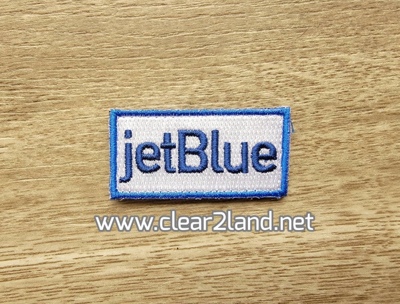 Jet Blue Flight Suit Pencil Tab Patch 2 Inch by 1 Inch With Velcro Back
