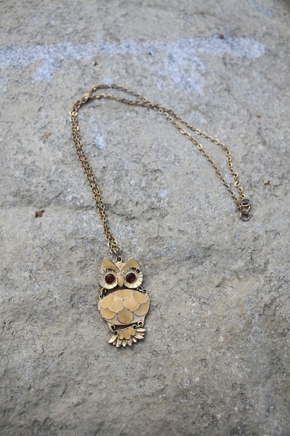 Owl Animal Totem Pendant Necklace - Cute, Enamele… - image 3