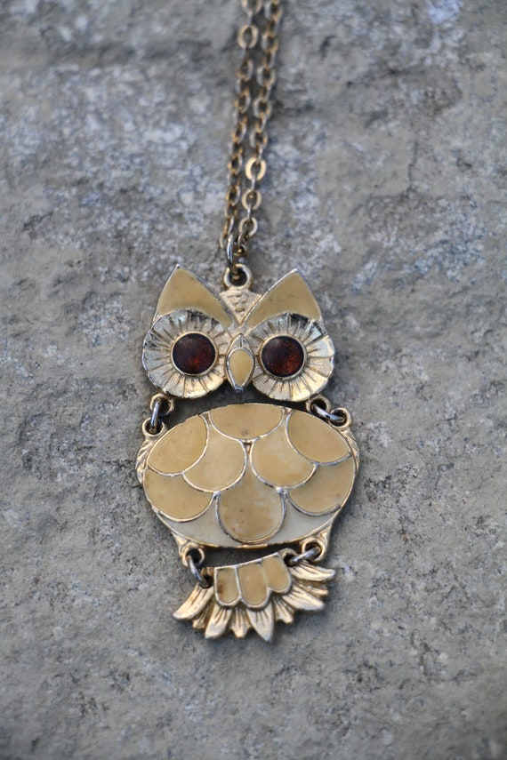 Owl Animal Totem Pendant Necklace - Cute, Enamele… - image 4