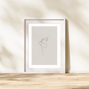 lineart woman 05, printable art, digital art print, woman, girl, black and white, beige, sitting woman, brush stroke, pdf, download, poster