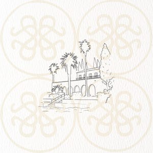 Vila Dalmacija 2, Split, Croatia, Wedding Venue Sketch, PNG, Digital Download
