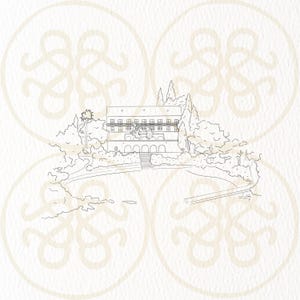 Vila Dalmacija 1, Split, Kroatië, trouwlocatie schets, PNG, digitale download