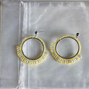 Mini Fringe Hoop Earrings | Silver Stud | Push Back Earrings