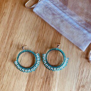 Mini fringe hoop earrings | silver studs