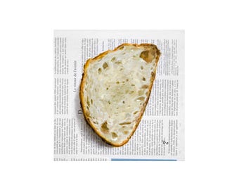Brot Gemälde auf Zeitung, Brotmalerei, Gebäck Malerei, Brot Kunst