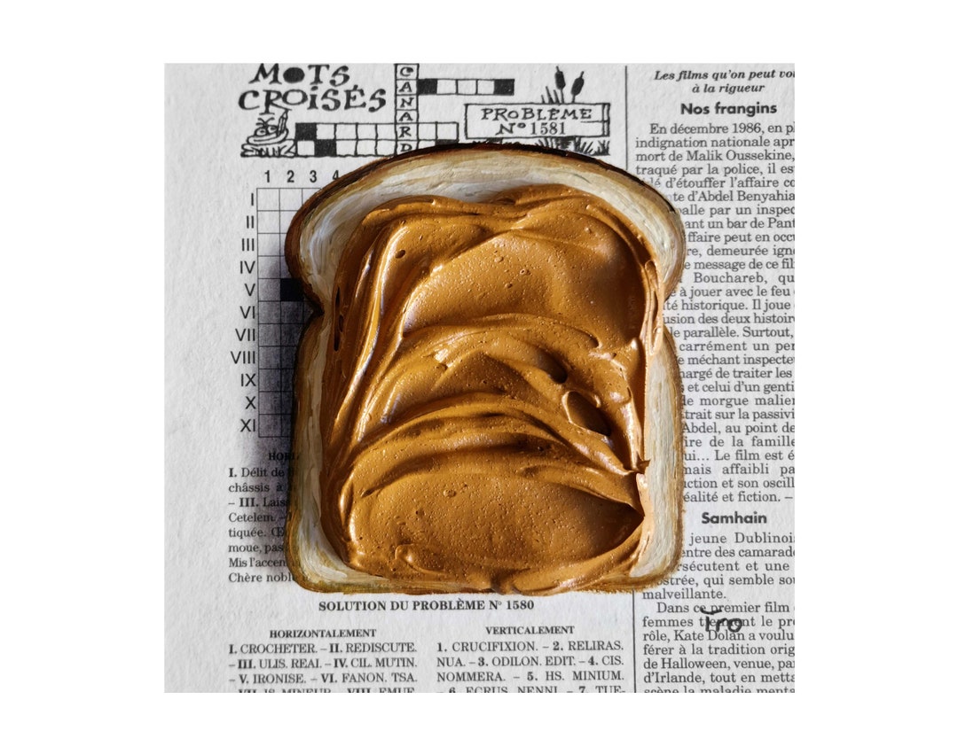 Peanut Butter Impasto Painting on Newspaper Breakfast Painting, Peanut ...