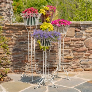 Set of 3 Standing Iron Pedestal Plant Stands
